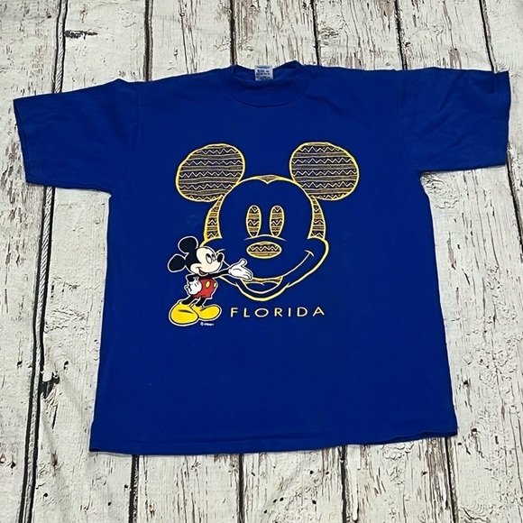 Vintage Mickey Mouse Cartoon Disney World 1990s Graphic Tee Tshirt - Picture 1 of 3